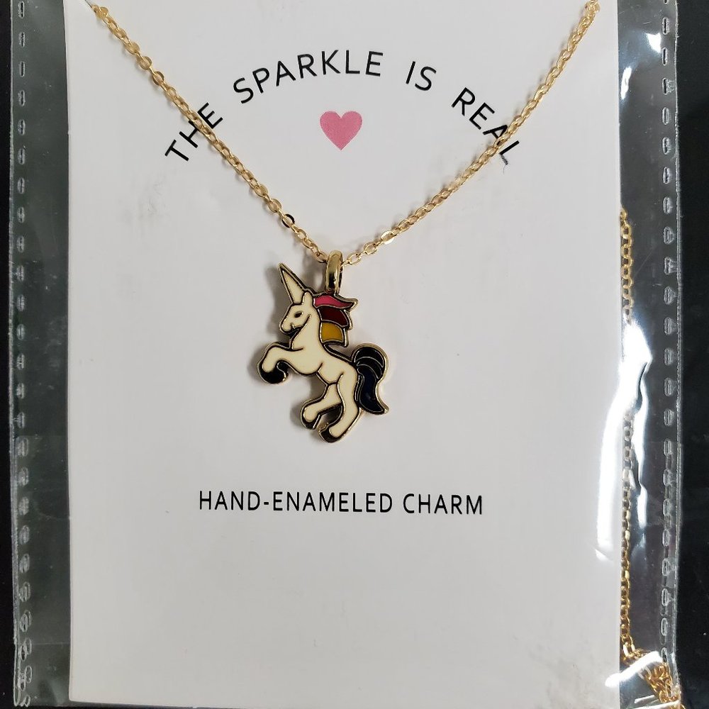 Gold plated unicorn necklace